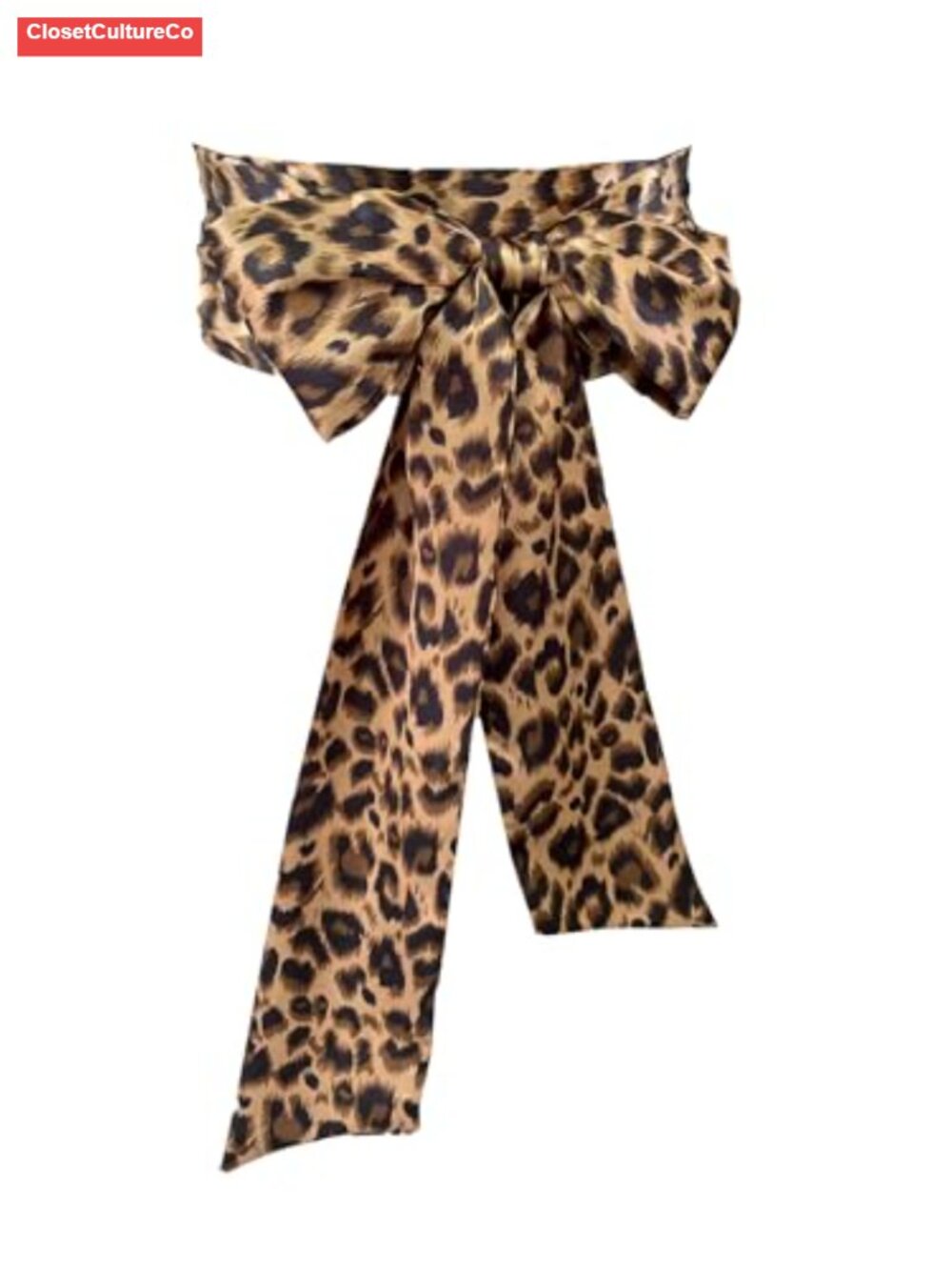 Satin Sash Belt Leopard Print Waist Tie for Wedding Bridal Dress